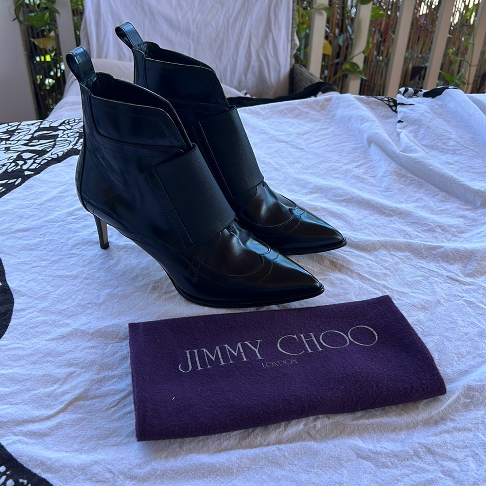 Jimmy Choo boots hills black leather size 7 US, 37,5EU  Like new!